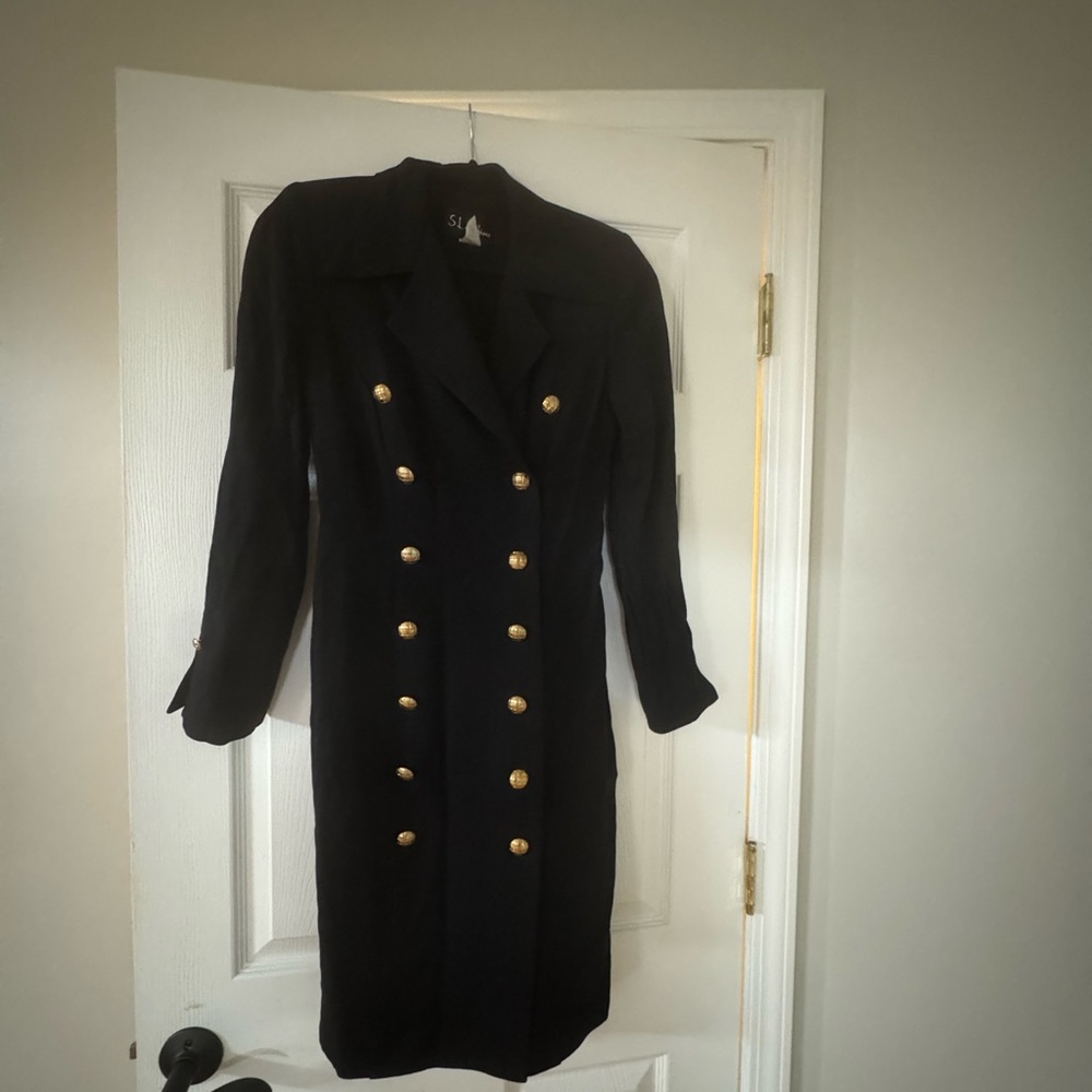 S.L. Fashions Black Double breast lined dress